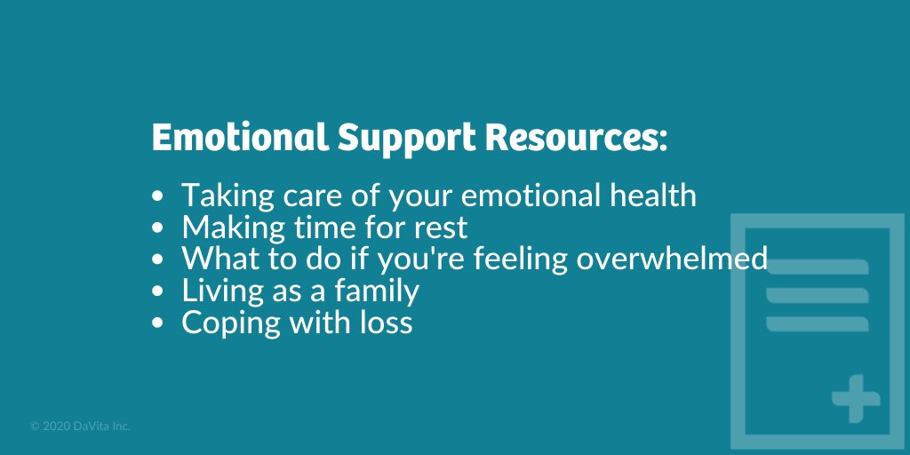 DaVitaDoc's tweet photo. Taking care of your emotional health is just as important as taking care of your body. Review these resources on caring for your emotional health during COVID-19: https://t.co/0hCh8prsTc https://t.co/zD1dPc7zDB