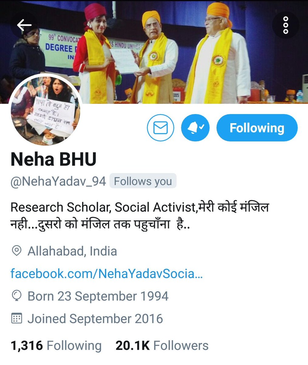 HussainSpk's tweet photo. Many many congratulations (@NehaYadav_94 ) Neha ji for including 20k member in your family .
#CongratulationsNeha https://t.co/M7ZUqCEbad