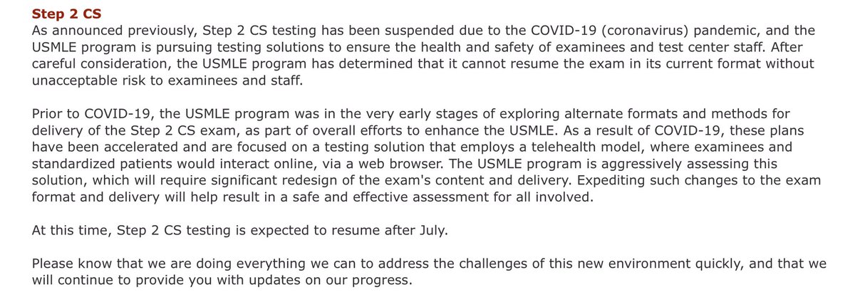 My DMs are filled with messages from students about whether the proposal to move to a VIRTUAL testing format for the USMLE Step 2 CS exam may provide an opportunity to get rid of the test altogether.My thoughts on some approaches that won’t work - and some that might.(thread)