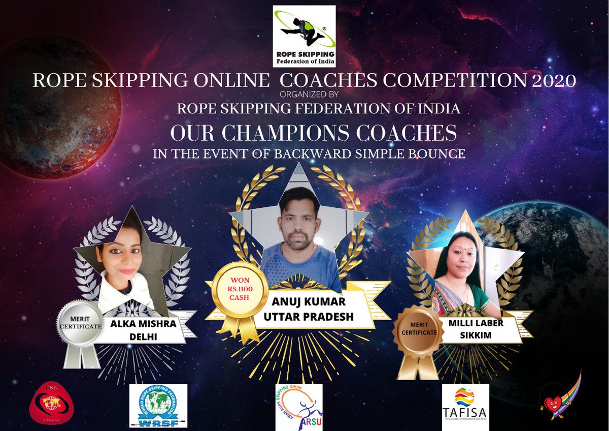 officialrsamp's tweet photo. RSFI Online Rope Skipping Coaches Competition 2020
Organized by:- @rope_rsfi
Congratulations π All the Winners
#RSFI
#RSAMP
#coachescompetition
#FitIndiaMovement https://t.co/g8MmseV2aB