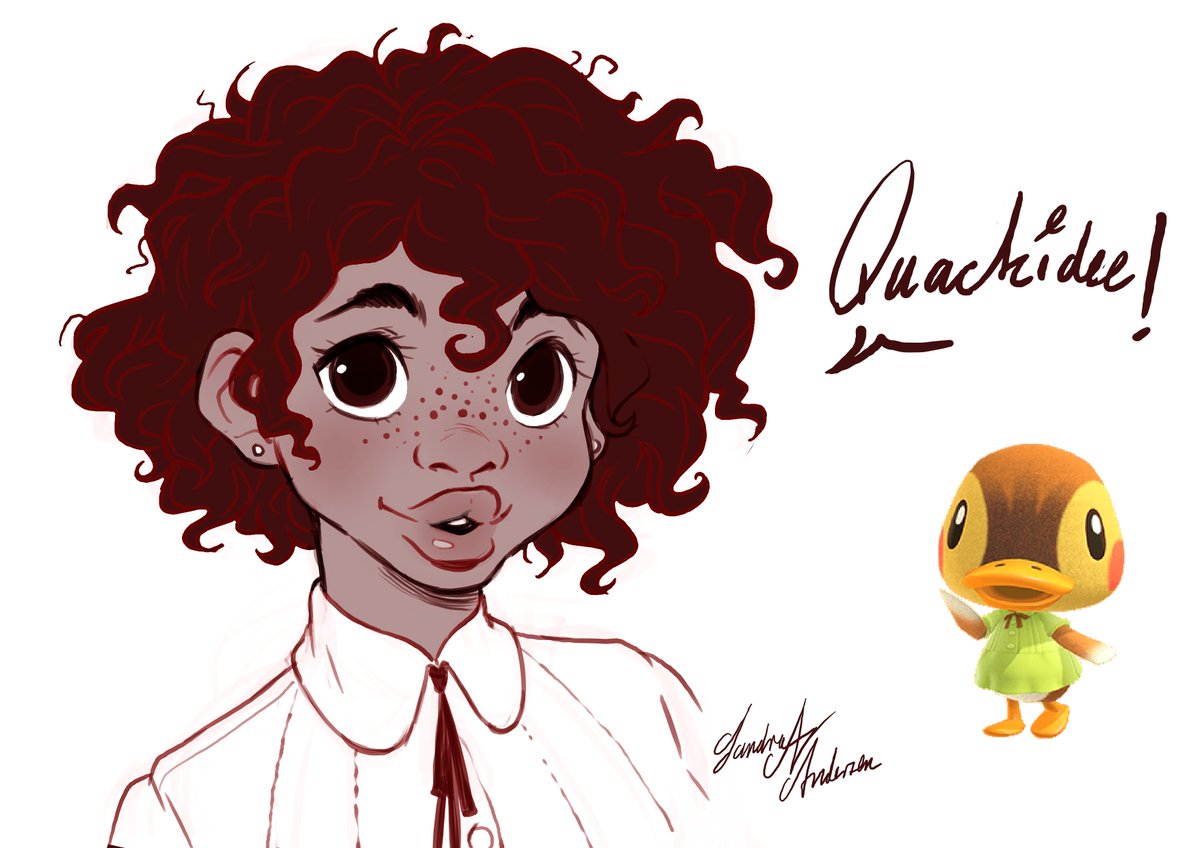 Drulidoodles's tweet photo. Got the pleasure of having Mollly living on my island in #AnimalCrossingNewHorizon , she is the cutest little duck!
Wanted to draw my head cannons of some of my villagers humanized. So here's one down.
#Animalcrossing #Molly #ACMolly https://t.co/CxVHjd8loM