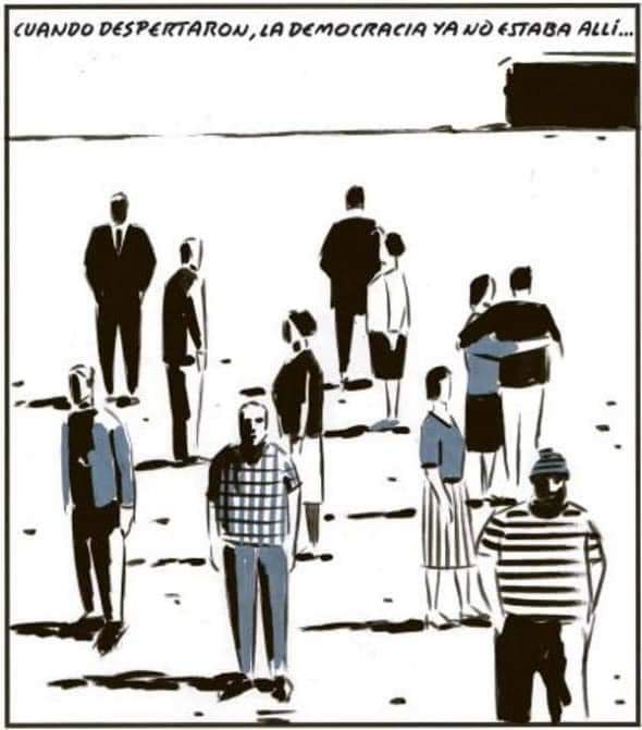 "Cuando despertaron, la democracia ya no estaba allí"