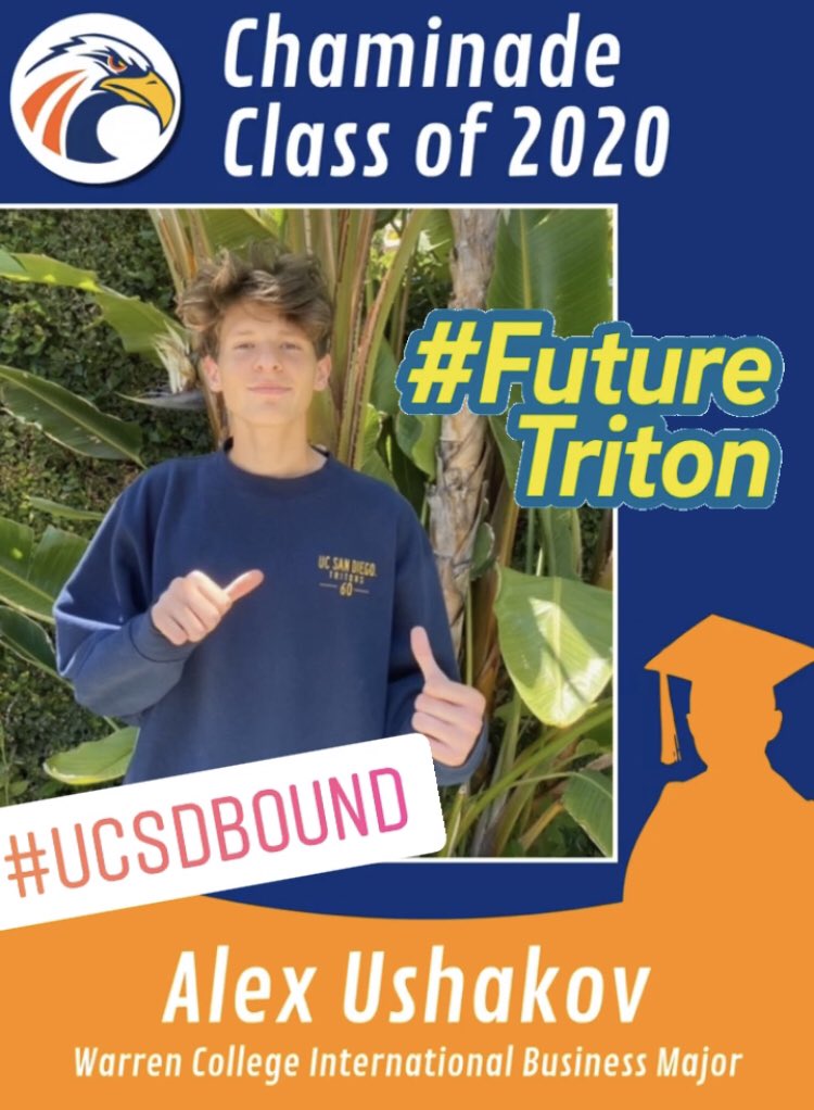nadeactivities's tweet photo. Congratulations Alex! #chaminade2020 #UCSDBound @ChaminadeCCP @chaminade2020 https://t.co/DqLpGSVFXR