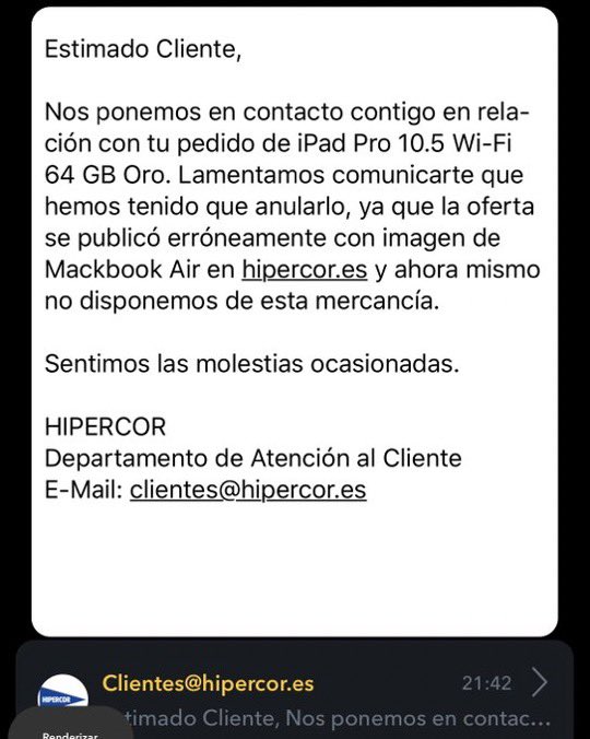 guslanyear1979's tweet photo. Una vergüenza  #AfectadosHipercor Quien ha comprado un iPad? No sabéis ni lo que vendéis https://t.co/l5oqRelNbD