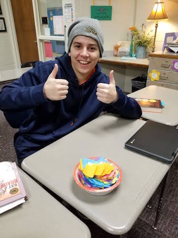 MrsCoady's tweet photo. Troy also won the sticky note challenge when he was in Intro to Lit and got this cool @NEWesleyan hat. #NorrisTitans2020 #Intro2Lit #2Legit2Quit @NHS_Titans @norris160 https://t.co/ceAwp7wx2f