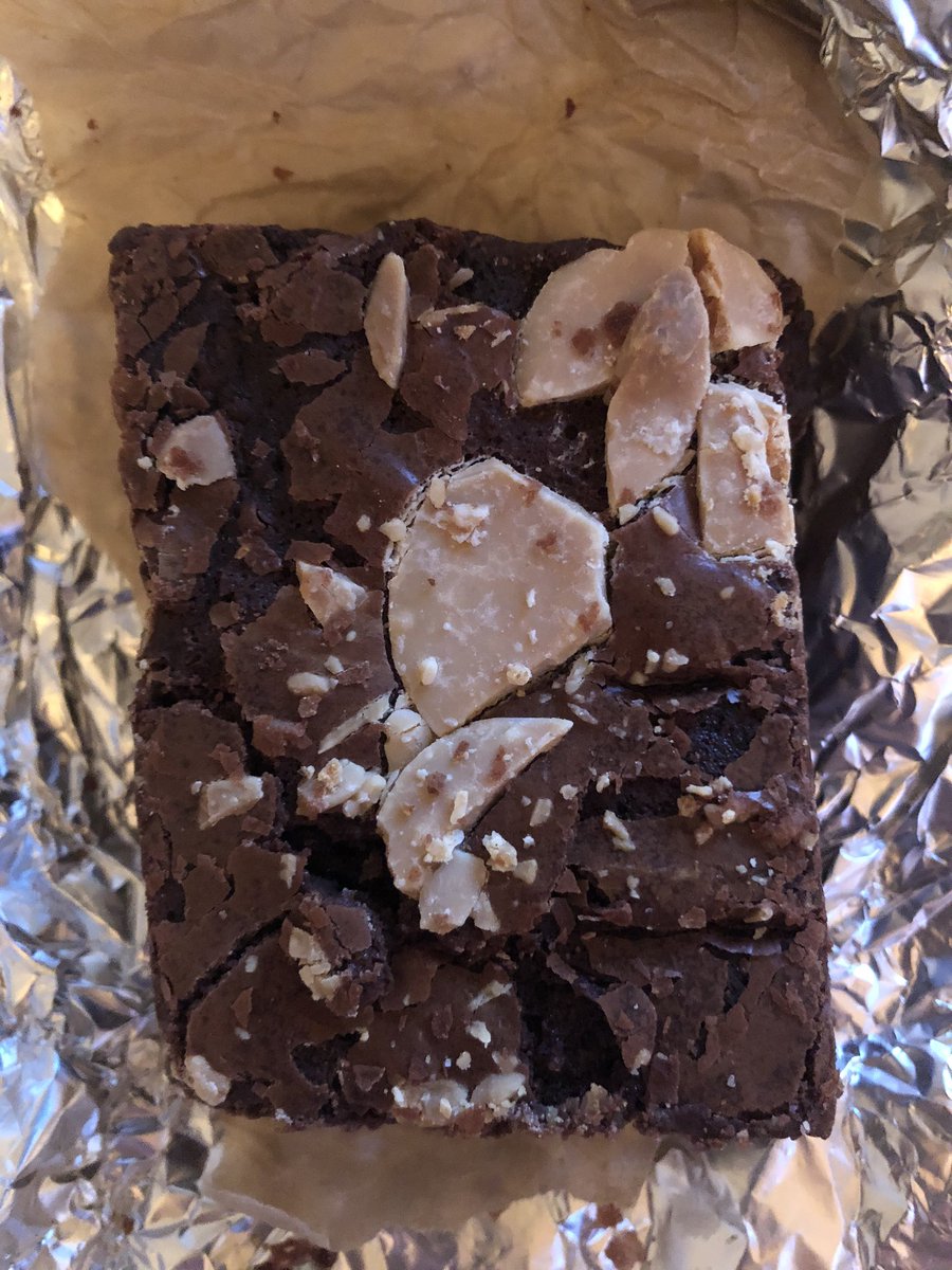 Emma_Lepley_'s tweet photo. Isolation Visitation #6 - Chorlton. Returned home to a home made brownie posted through my door by a friend. Lucky woman. #cycling #fallowfieldloop #isolationhobby #earnedthebrownie #friends https://t.co/GxISaeAqYD