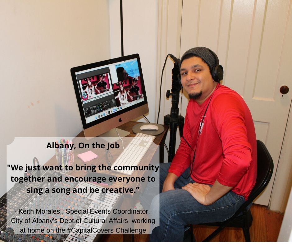 MayorSheehan's tweet photo. The Capital Region Covers Challenge launched by @albanyNYevents is going strong! It asks local musicians to record a video of themselves playing a cover song to share on social media. Learn more about #CapitalCovers from Coordinator Keith Morales here: https://t.co/taEGt7UCrC https://t.co/b51k1ELmTR
