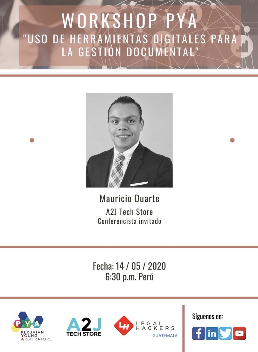 P_Y_Arbitrators's tweet photo. Como complemento del primer workshop, Mauricio Duarte, nos estará demostrando cómo utilizar dos herramientas para la gestión de documentos en un arbitraje virtual.
#Link zoom: https://t.co/I0riuEVX6a
ID de reunión: 832 1164 9296
Contraseña: 106728 https://t.co/9fJcUOwn0a
