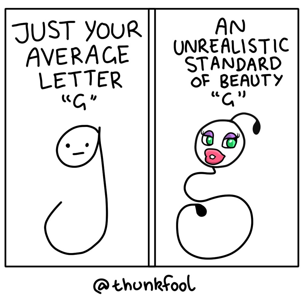 thunkfool's tweet photo. unrealistic beauty standards #comics https://t.co/OZPU7w2VGQ