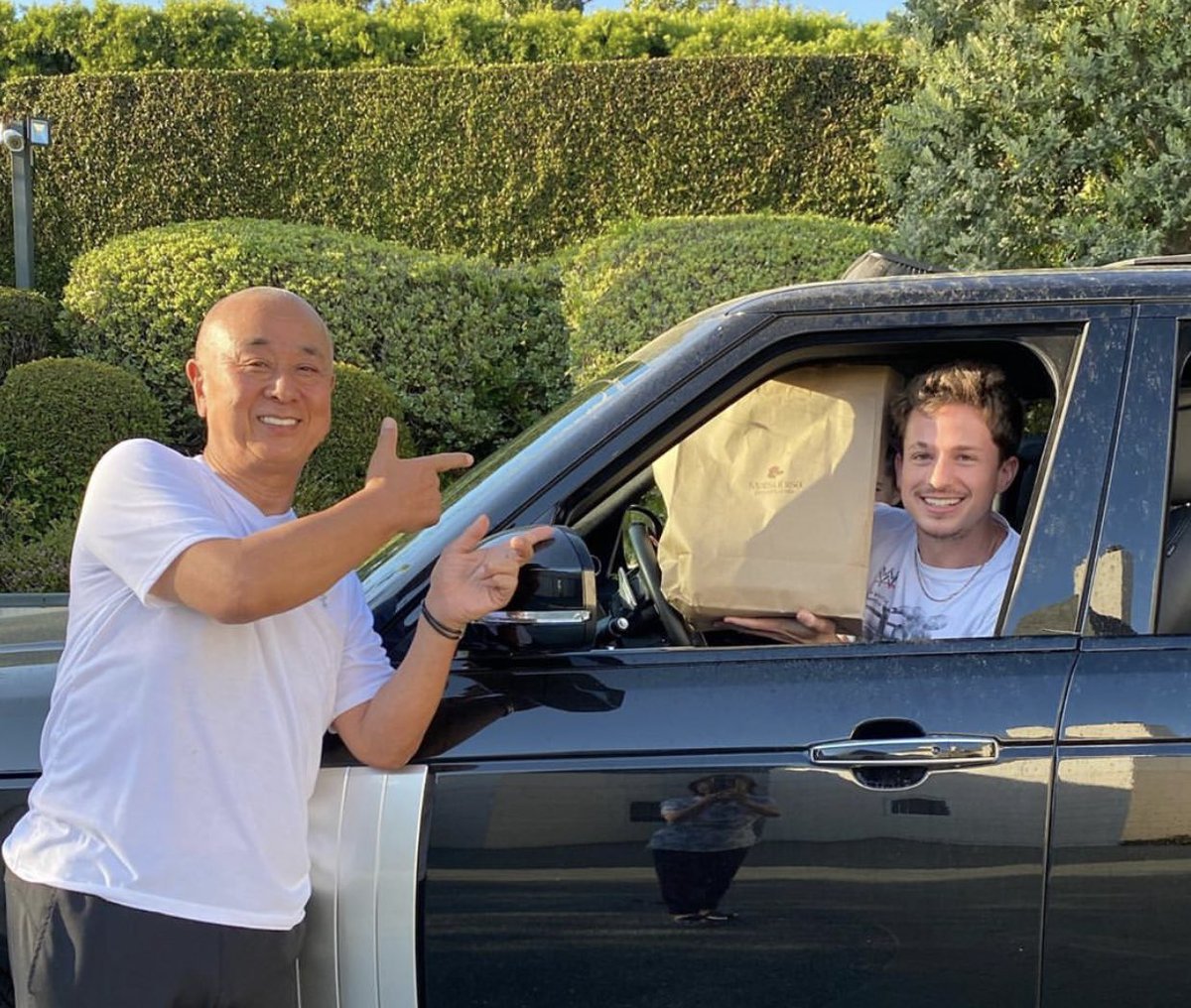 “When will we be able to hug and shake hands? #socialdistance. #nobupose👈👉 @charlieputh 
Charlie Puth via therealnobu Instagram post — May 12, 2020.
Two cuties!!!😍❤️❤️❤️❤️❤️
#CharliePuth