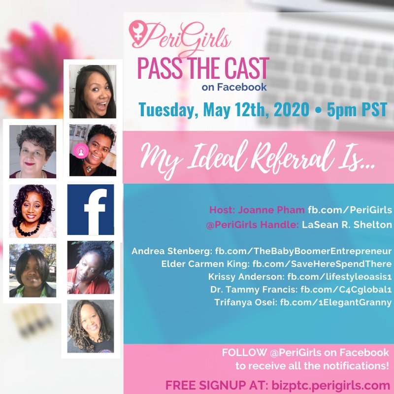 ThePeriGirls's tweet photo. Check out this AMAZING lineup on today's #PeriGirls #FacebookLive #PassTheCast!ย
Join us at 5 PM PT on our Facebook Business Page:ย https://t.co/L1i8Kav8I4ย ย ย Can't wait to hear from these outstanding PeriGirls today!
Want to be part of the next event? https://t.co/3vPijpzQ9A https://t.co/kiGqoNKmBf