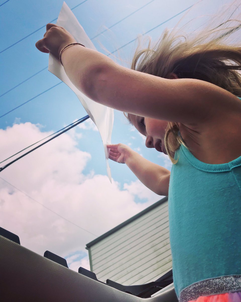 River loves helping Mommy with student birthday parades! 🎉