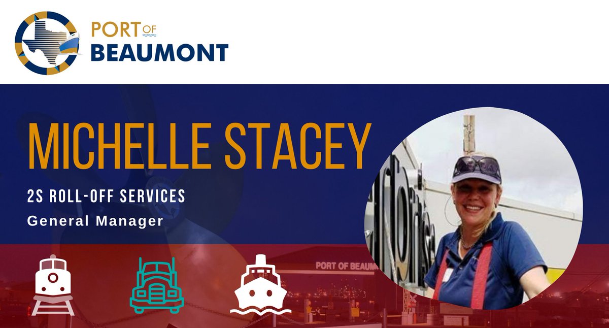 PortofBeaumont's tweet photo. Happy National Transportation Week! Today we would like to thank Michelle Stacey, general manager of 2S Roll-off Service LLC. Michelle has exceeded expectations throughout the COVID-19 pandemic, helping the Port secure important supplies that keep operations moving smoothly. https://t.co/K18D7ghLd5