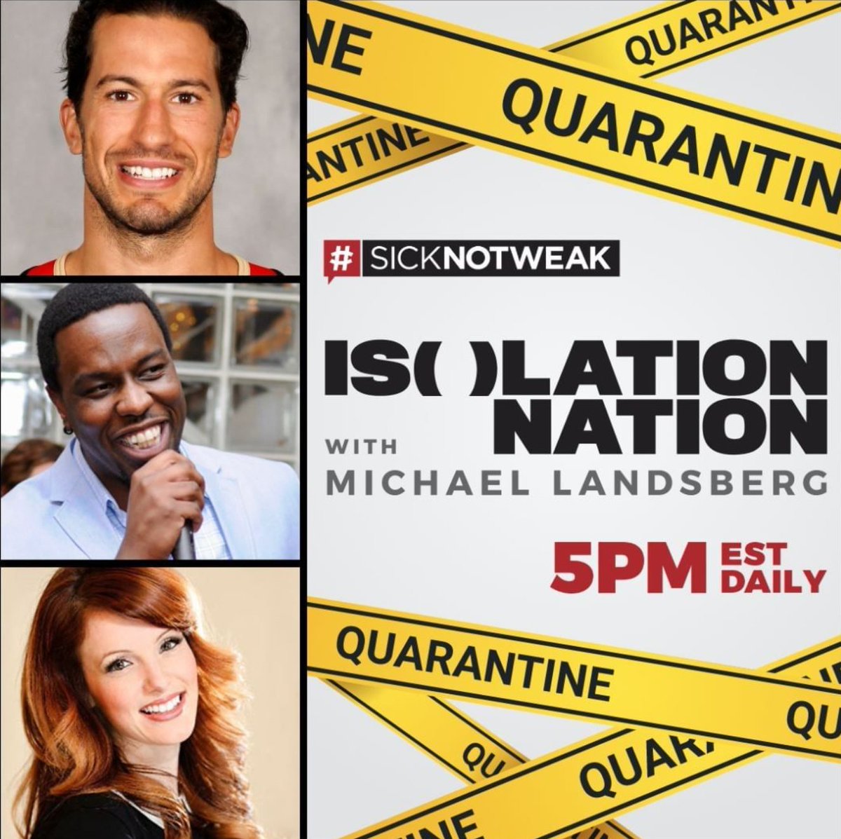 Happening now! Tune into <a href="/SickNotWeak/">SickNotWeak</a>!