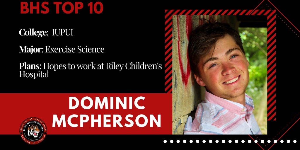BHMSDnews's tweet photo. As we lead up to Class Day 2020 we will be highlighting this year's Top 10 Students at BHS.
Today we celebrate...Dominic!
#BHS #classof2020 #TigerPride #Bluffton2020 #BHMSD https://t.co/LTEWW0VTZx