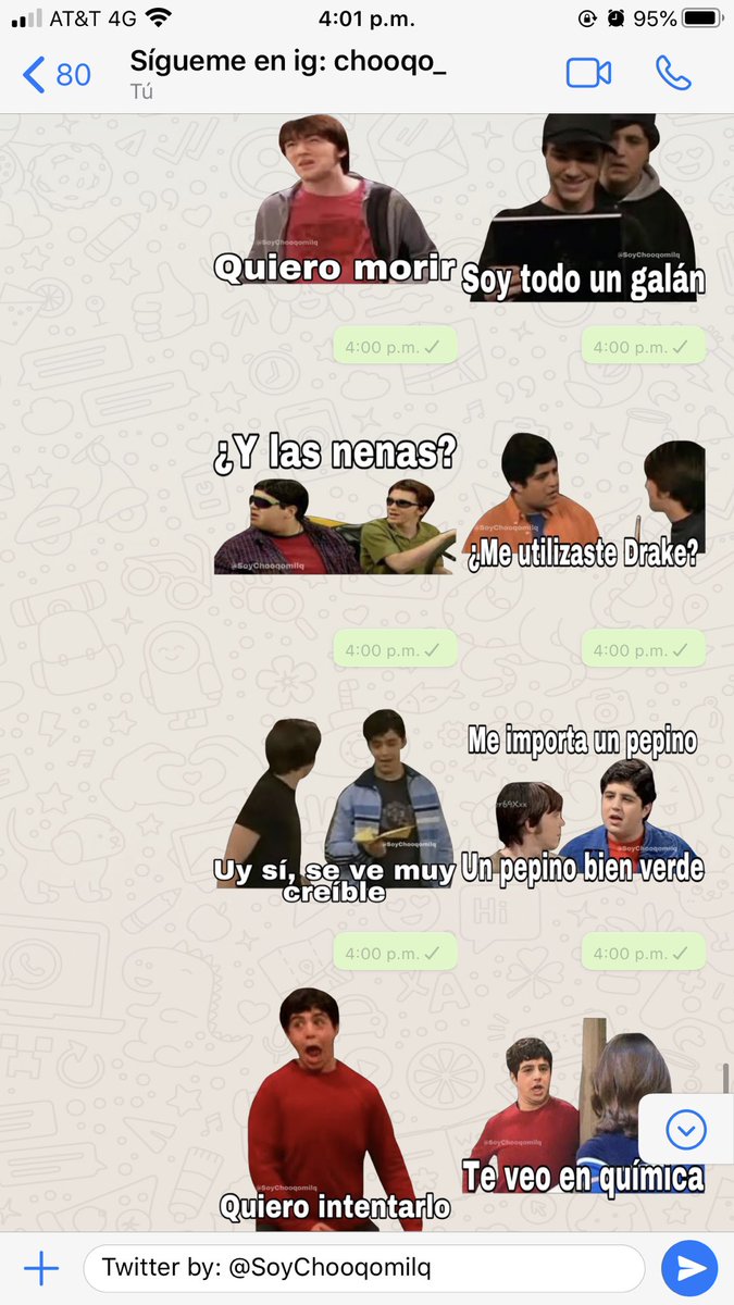 SoyChooqomilq's tweet photo. Que tal! Les traigo 30 stickers de Drake y Josh! Denle rt y fav y paso el link de descarga en un rato más!😍❤️
Recuerden que se descargan mediante @Stickerly_app 🥰 https://t.co/cnQxNFKJT3