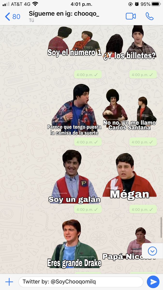 SoyChooqomilq's tweet photo. Que tal! Les traigo 30 stickers de Drake y Josh! Denle rt y fav y paso el link de descarga en un rato más!😍❤️
Recuerden que se descargan mediante @Stickerly_app 🥰 https://t.co/cnQxNFKJT3