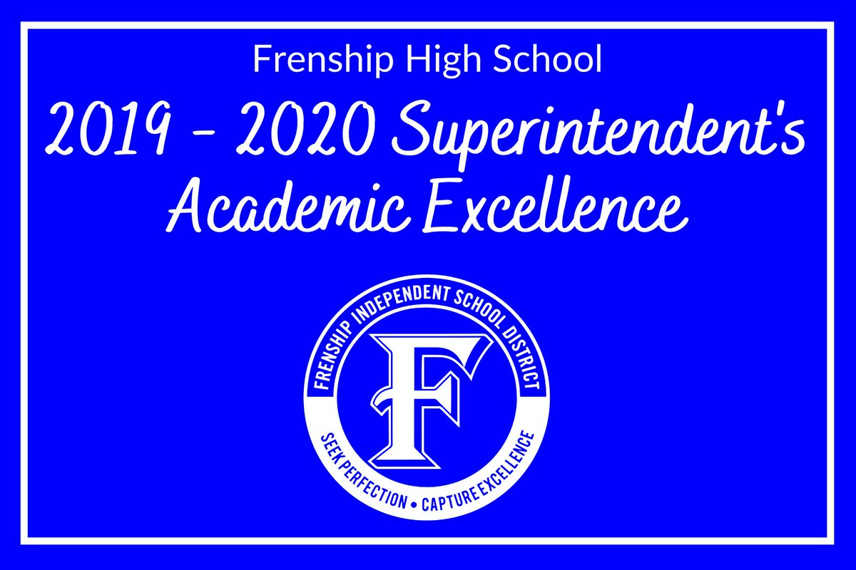 FrenshipISD's tweet photo. Normally, we'd recognize @FrenshipHS's top 10 sophomores, juniors, &amp; seniors at a Superintendent's Academic Excellence banquet. Due to COVID-19, it will be a drive-thru ceremony. But we want to share their achievements with our entire community! WATCH AT: https://t.co/FZ2rp822Cs https://t.co/PQdE6BiZxu
