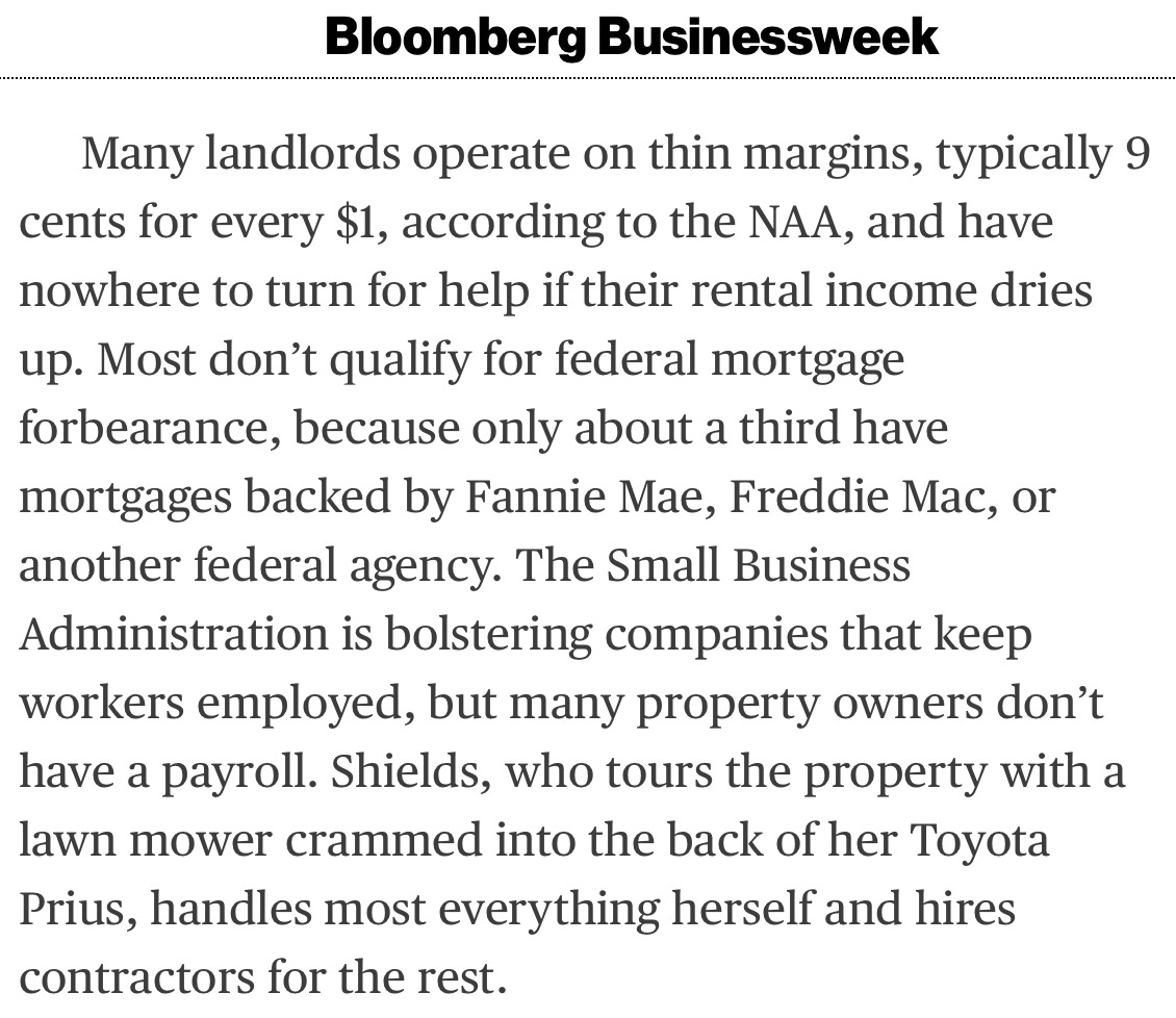 I cannot imagine reading this and not thinking that being a small-time landlord is a reckless decision on par with putting one's entire retirement savings into various derivatives and options except that society does a lot more to discourage the latter