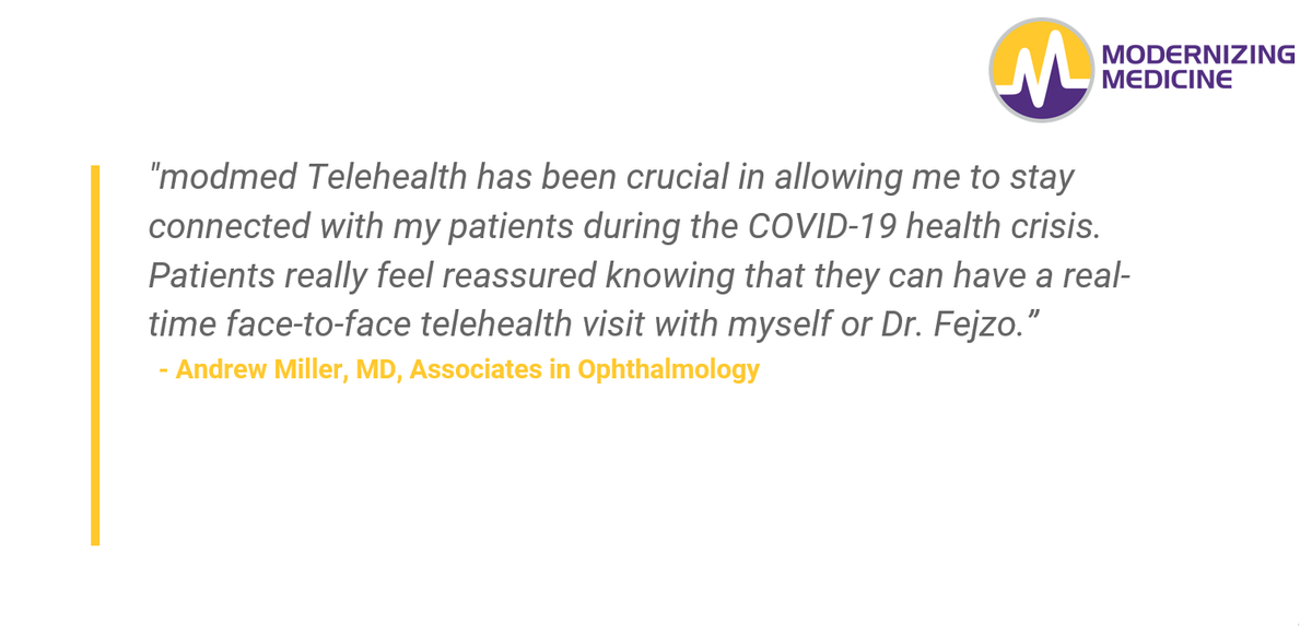 modmed's tweet photo. Supporting our clients during these rapidly changing times is very important to us. #ClientTestimonialTuesday #ClientSupport #Telemedicine https://t.co/PUttfwfurp