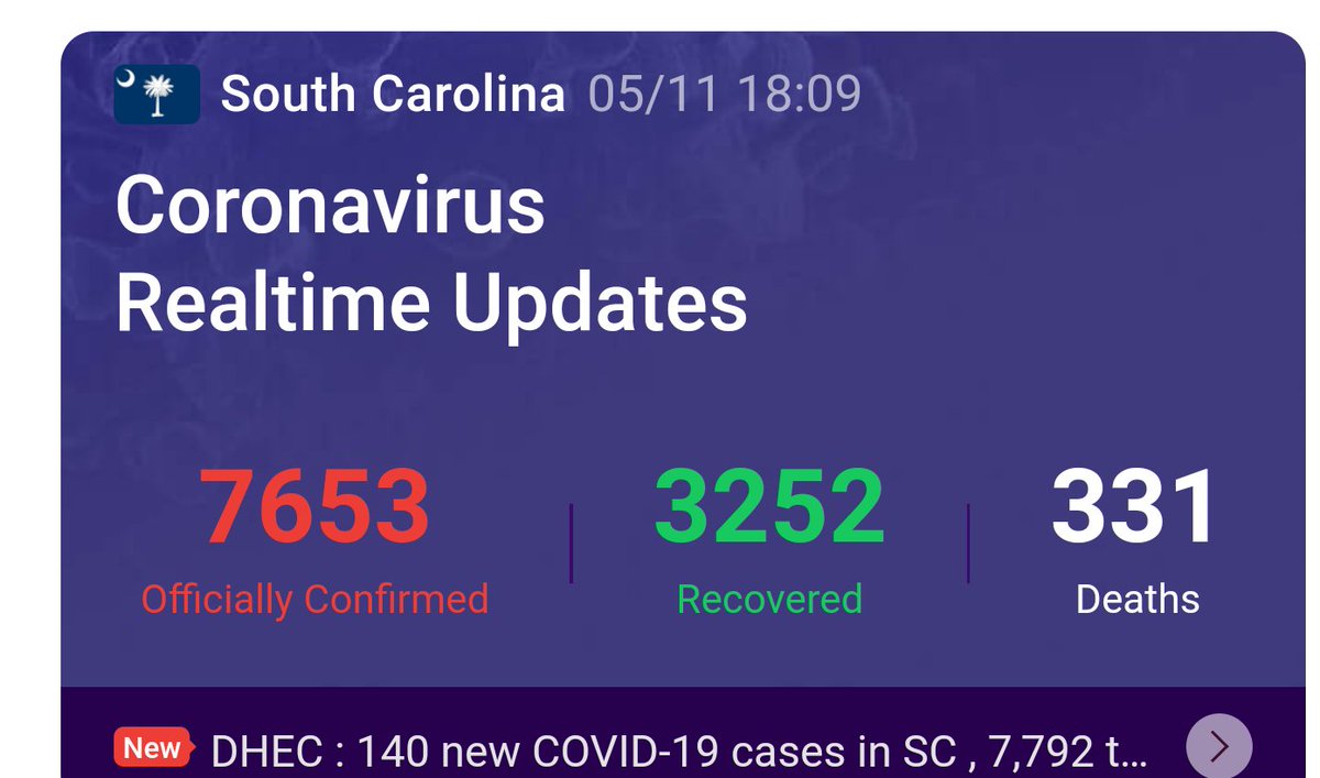 Hotspot14751's tweet photo. #TodayShow why do you focus on the deaths from corona virus and never post recoveries.  Here in Sour Carolina, we post both....would be awesome if you could focus on positive as well.  Not everyone is dying, people are recovering...  Just saying... https://t.co/1zWPyxcTEp