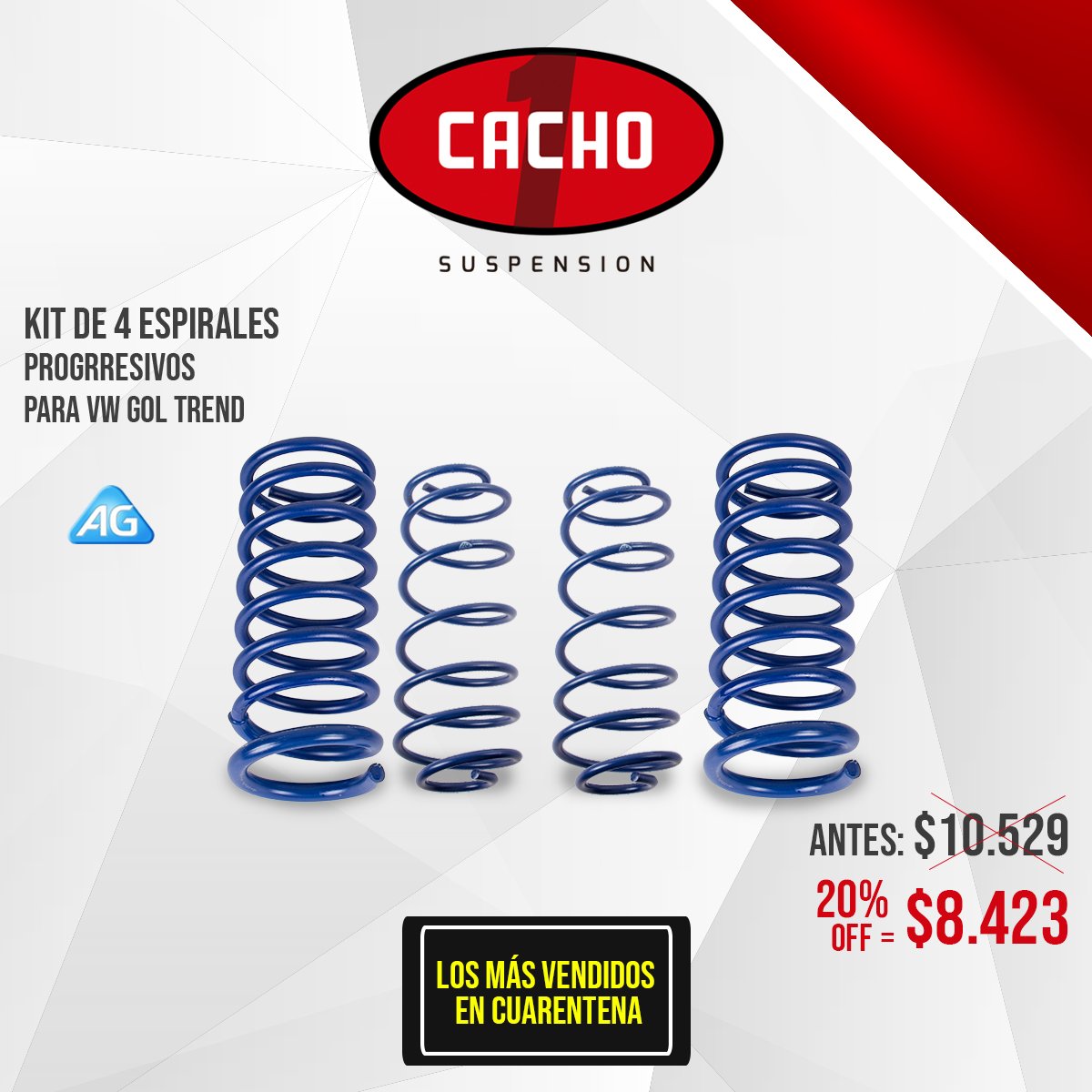 cachosuspension's tweet photo. Los más vendidos en cuarentena!

Kit de espirales progresivos AG para Vw Gol tren. Antes: $10.529/Ahora: $8.423

Si vivís en CABA te enviamos tus espirales sin cargo (A partir de $3000, p/pedidos realizados antes de las 15 hs). https://t.co/UooVtj7kIp