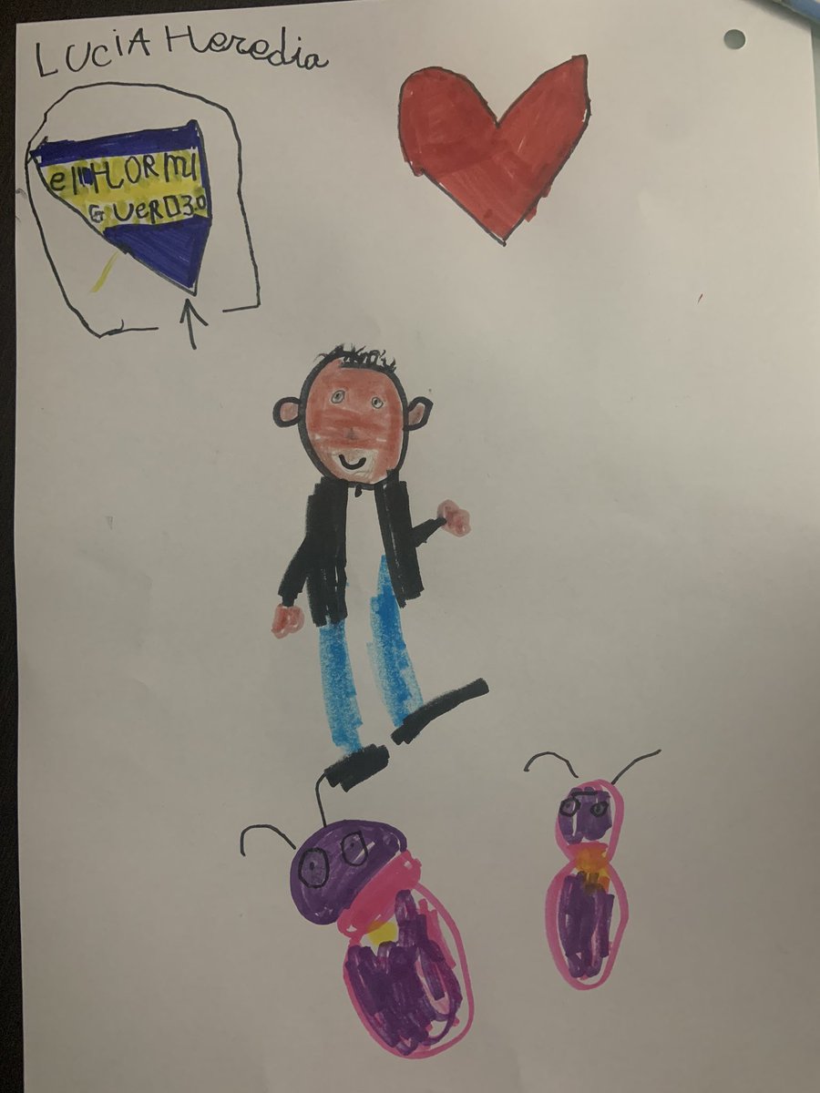 RaquelViBe's tweet photo. @El_Hormiguero @PiedrahitaLuis Mi hija no ha podido resistirse y ha retratado a Pablo y las hormigas mientras veía el programa @joaquinheredia6 https://t.co/SsH0KPC46f