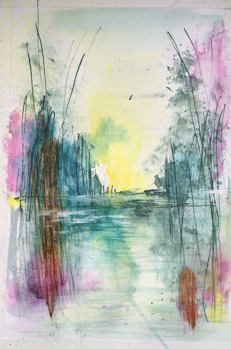 Abstract fun! I have New online art courses Mon, Tues and Thus morning after half term @rossettadultlearning book now! #artonline #lockdownart #rossettadultlearning #abstractart #acrylicink #waterbasedink #teachingart #abstractlandscapes #yorkshire #localartist #harrogate