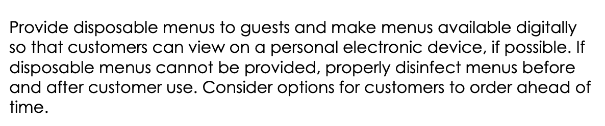 6/ That fine-dining experience you have is out the door! You should just email your guests a copy of the menu because ANYTHING they touch has to be thrown away or washed immediately upon their exit. Including the menus.