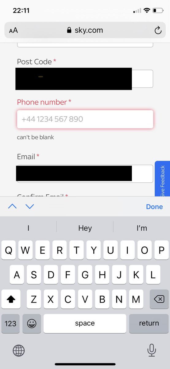 CaraChirgwin's tweet photo. @SkyUK please advise how to make a complaint on your services, as the form I’m trying to fill in won’t submit as it says the format of my phone number is incorrect. I’m completing as per the instructions below but it doesn’t work. 😐 https://t.co/LY7MhIItTd