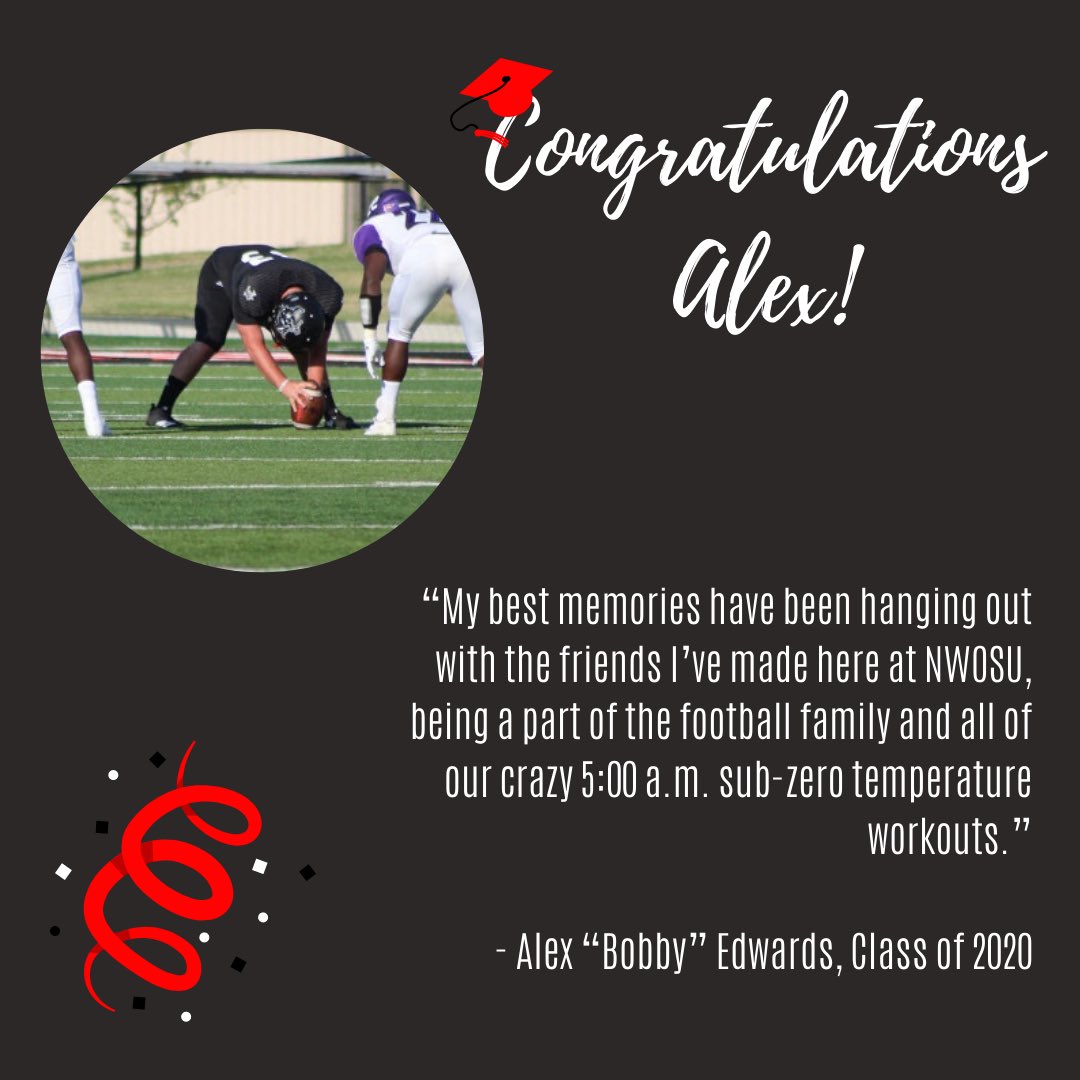 NWOSUSGA's tweet photo. Our final #ClassOf2020 Senior Spotlight is Alex “Bobby” Edwards! We are so happy you chose NWOSU! https://t.co/HdShvK4b0c