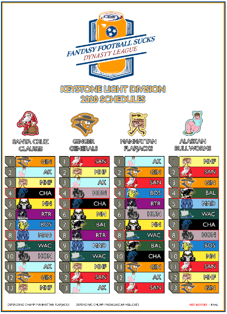 ffsucks's tweet photo. Keystone Light Division Schedules for 2020/21 https://t.co/V37PSp3tfA