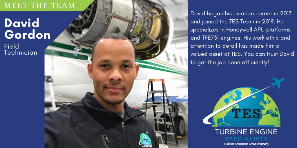 TESService's tweet photo. MEET THE TEAM: This week’s #TechnicianTuesday features one of our Field Technicians, David Gordan.
#Get2KnowTES #EmployeeSpotlight #MRO #bizav #AOGsupport #avgeek https://t.co/OfUOlQhZYG