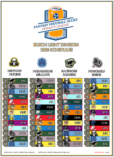ffsucks's tweet photo. Busch Light Division Schedules for 2020/21 https://t.co/2FMhh5v1Zx