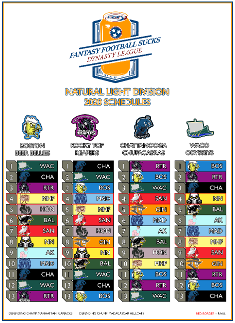ffsucks's tweet photo. Natural Light Division Schedules for 2020/21 https://t.co/5tJtnBcEGV