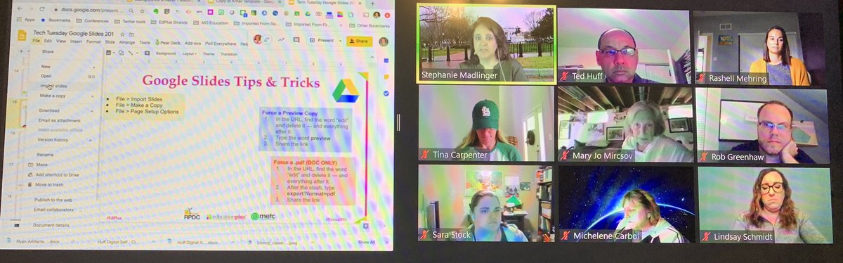 TedHiff's tweet photo. Google slides 201 #VirtualPD with @cyberteacher and @Educate_Coach! Wow! I have some exciting “sandbox” time ahead of me to play with these new tools and extended ideas! @EducPlus #EducPlus #StayTuned @StLouisRPDC https://t.co/rjnSkRU4Ug