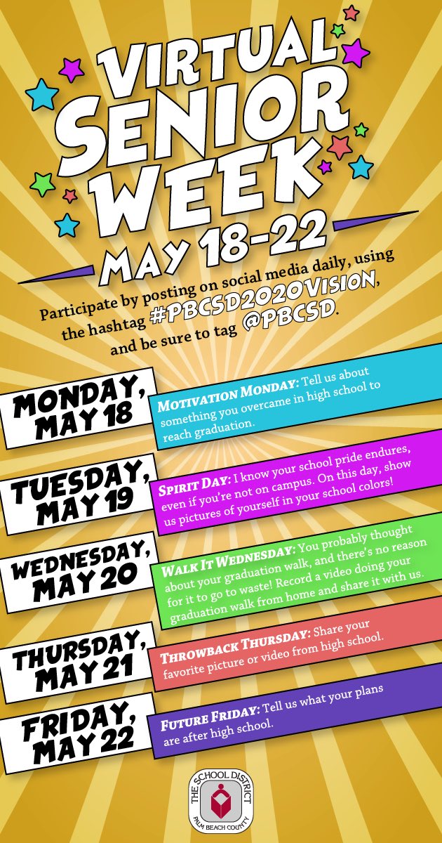 DFennoy's tweet photo. Let’s celebrate the #ClassOf2020. May 18-22 is Virtual Senior Week. Seniors will take part in media challenges. Please also join me in customizing your social media photos in specialty frames which are free and available now! Get your frame at:
https://t.co/93gTNy7OTK https://t.co/LQNE5CELs2