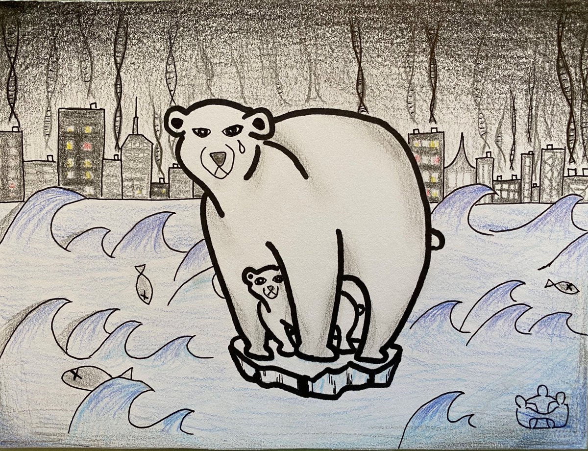 BellarmineBells's tweet photo. Congratulations to Sahil Saoji ’21 & Brandon So ’21 from Ms. Yi’s AP Bio class. Both received Honorable Mention for their submissions in the TeachBiotech DNA Day art contest and its theme of climate change. #GoBells #BellScience #BellArts #GoGreenGoBells #ClassOf2021 #GoBells https://t.co/294DFCqdf8