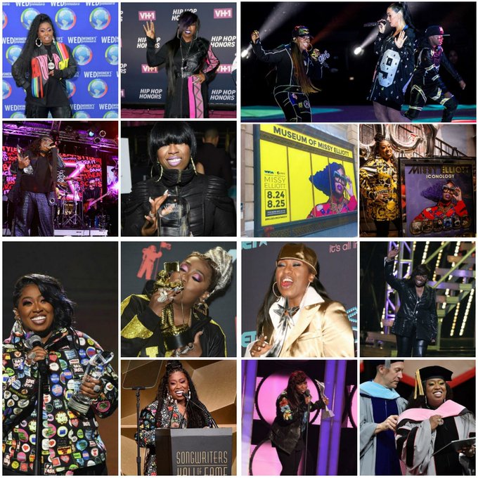 Goofies will say "MISSY HADNT DONE NOTHING!"09 Honored by BET10 BlackGirlsRock Visionary15 Innovator award by Billboard16 Tribute by VH118 Honored by Essence19 1st fem rapper in Songwriters HallofFame, 1st Honored by UN, 1st rapper receiving Berklee Doctorate,VANGUARD&more