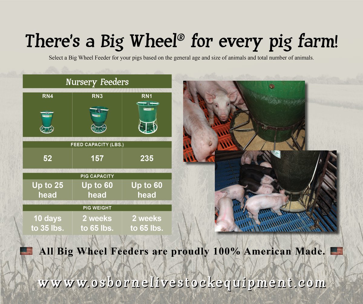 OsborneInd's tweet photo. When it comes to choosing the right #pig feeder, consideration must be given to the general size of the animals and total number of animals in the group. Check out these helpful infographics... 

#AmericanMade #MadeInTheUSA #pig #livestock #raisinglivestock #raisingpigs #pork https://t.co/vmO21NZfBq