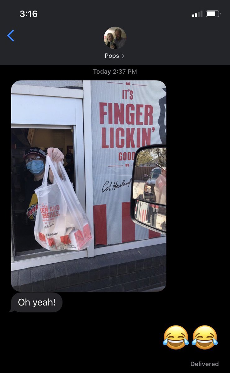 meredithmutch's tweet photo. My dad loves KFC and eats there probably 4 days a week: https://t.co/FejcmUJlfo
