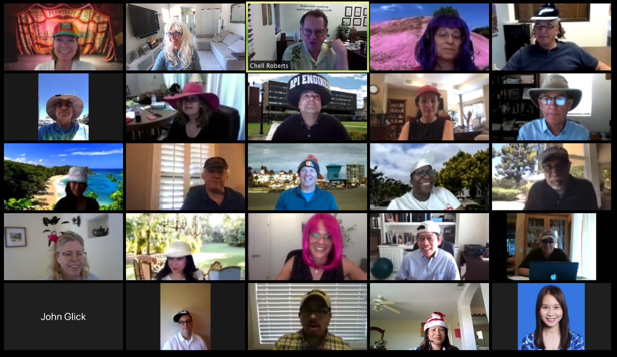 My team surprised me by wearing hats and wigs to our monthly meeting. #USDEngr and #SMSECompSci faculty and staff are keeping it real! #SMSEinThisTogether