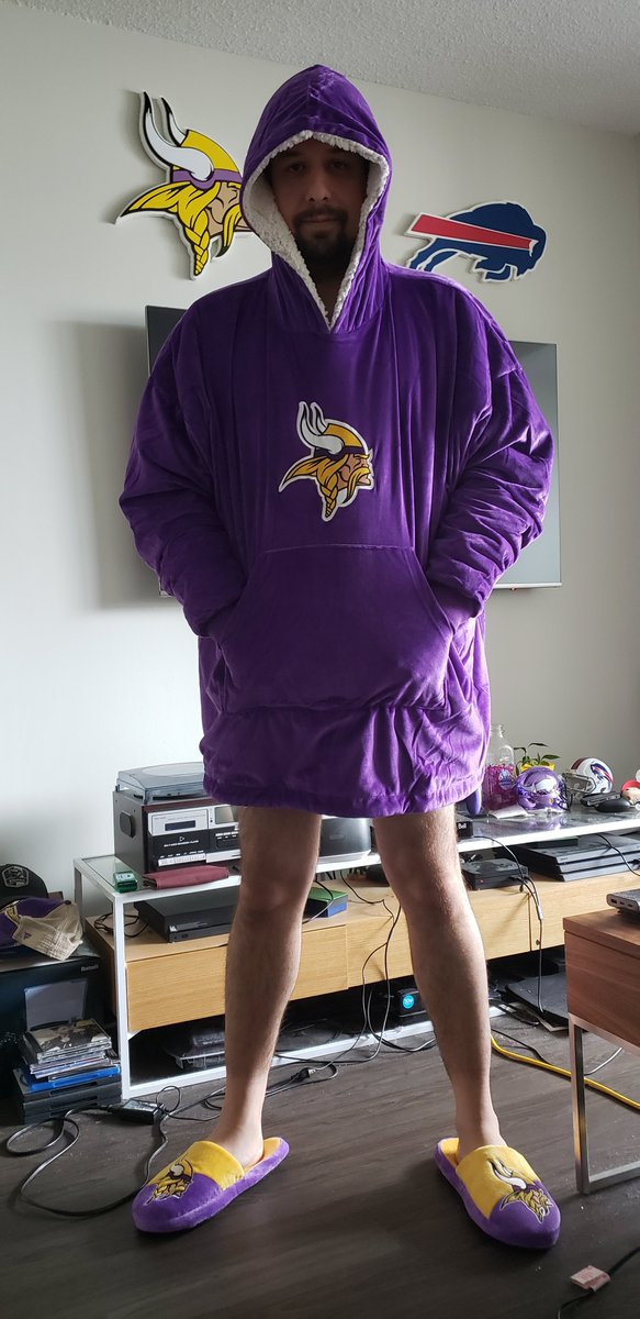 alysontheother's tweet photo. @Vikings Football season cannot start soon enough. (These finally arrived in the mail and he refuses to wear anything else).
#BackOffLadiesHeIsMine
#NothingOnUnderneath https://t.co/sPVWFDcNMA