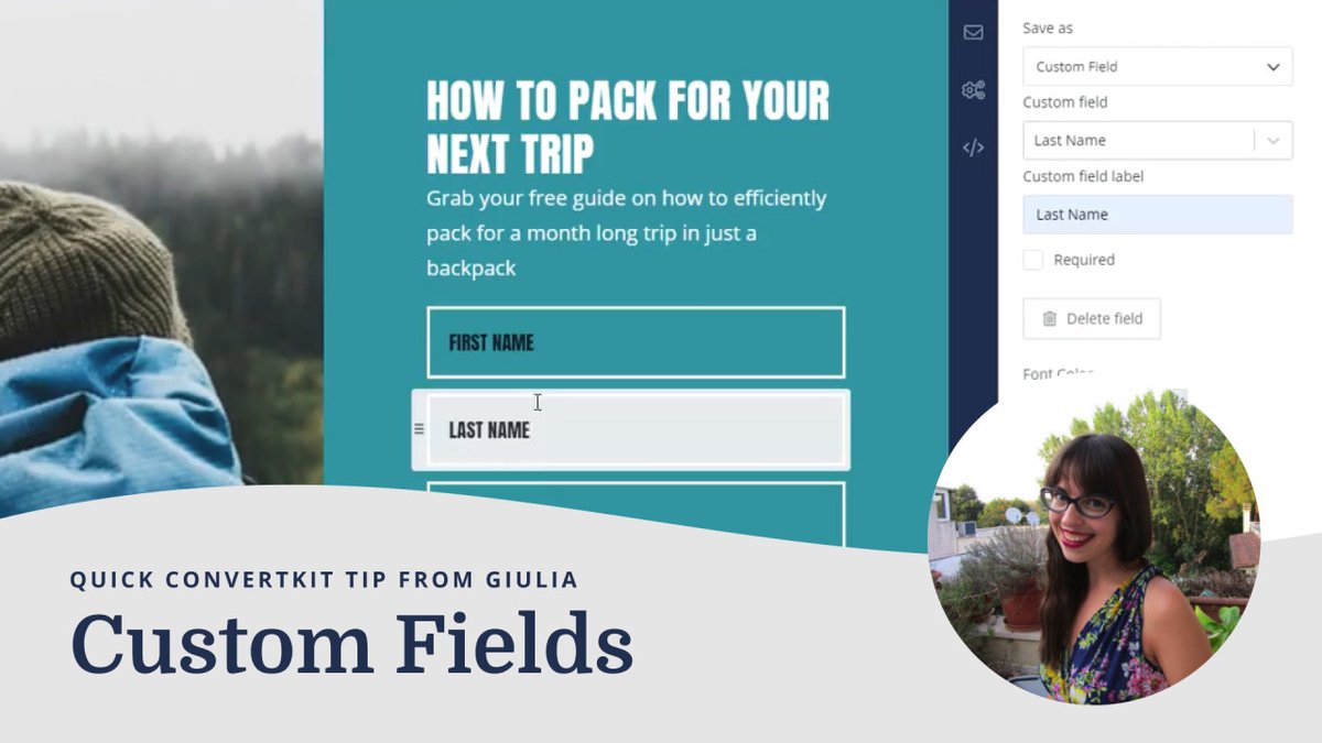 kit's tweet photo. Learn how easy it is to add custom fields to your landing pages in ConvertKit.
https://t.co/4vNua6p0kN
#CreateEverday #LandingPages #EmailMarketing #DigitalMarketing https://t.co/8jkcgEOkH2