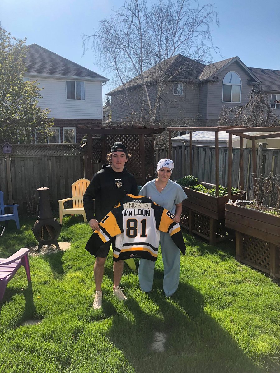.<a href="/LiamVanLoon8/">Liam Van Loon</a> , is showing his support for his sister, Andrea, who is a nurse, with his jersey. 

We want to thank all the healthcare workers for everything they do each and every day!

#TheRealHeroes