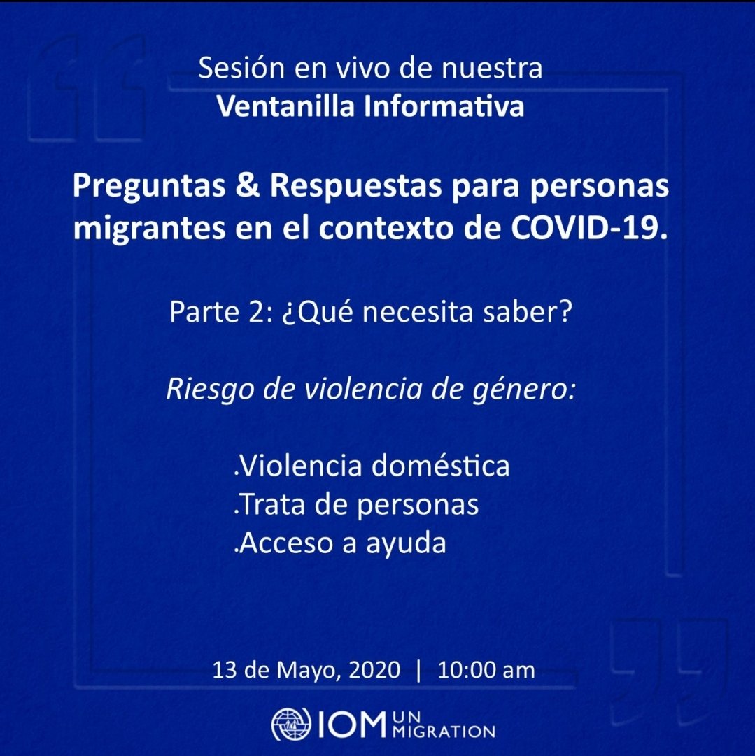 IOMBelize's tweet photo. Te invitamos a la sesión de preguntas y respuestas de nuestra ventanilla informativa. @cdfbelize @OIMCentroAmer @OIMGuatemala https://t.co/e7hBtPHxpt