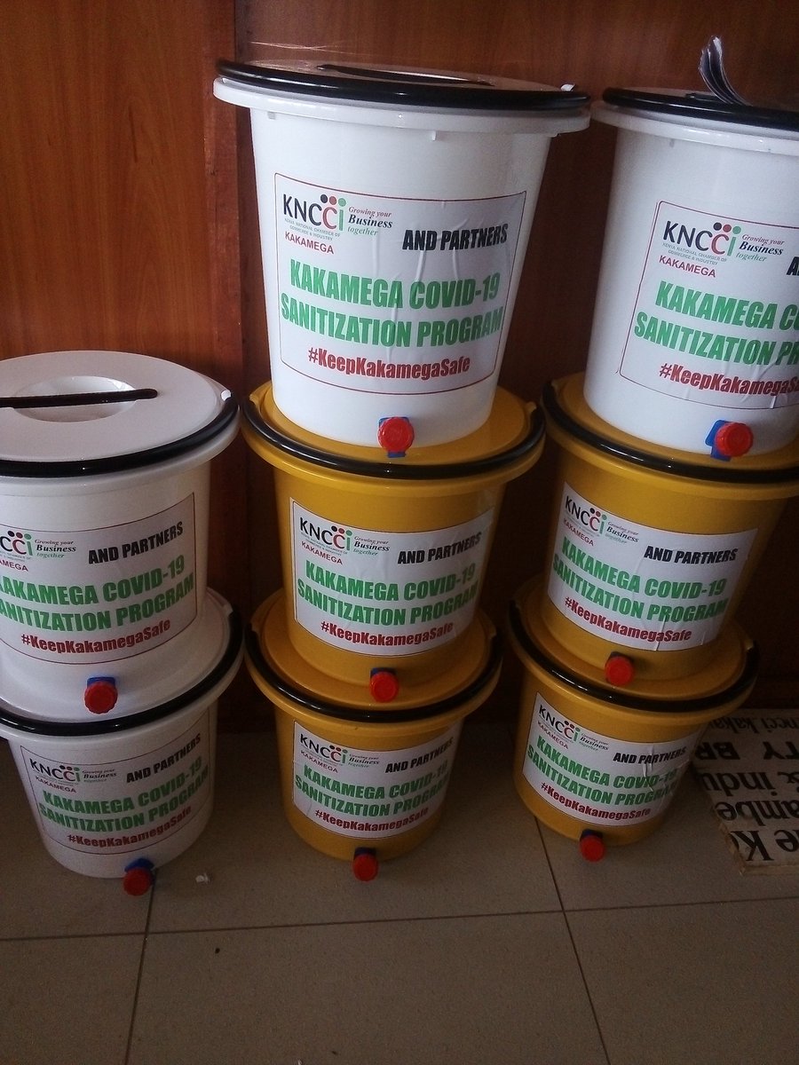 kakamegabrands's tweet photo. Another consignment of 10 handwashing buckets bought by the @Kakamegachamber in supporting the #KomeshaCorona efforts in @County037 #FormNiChamber https://t.co/DGL4o2H5uq