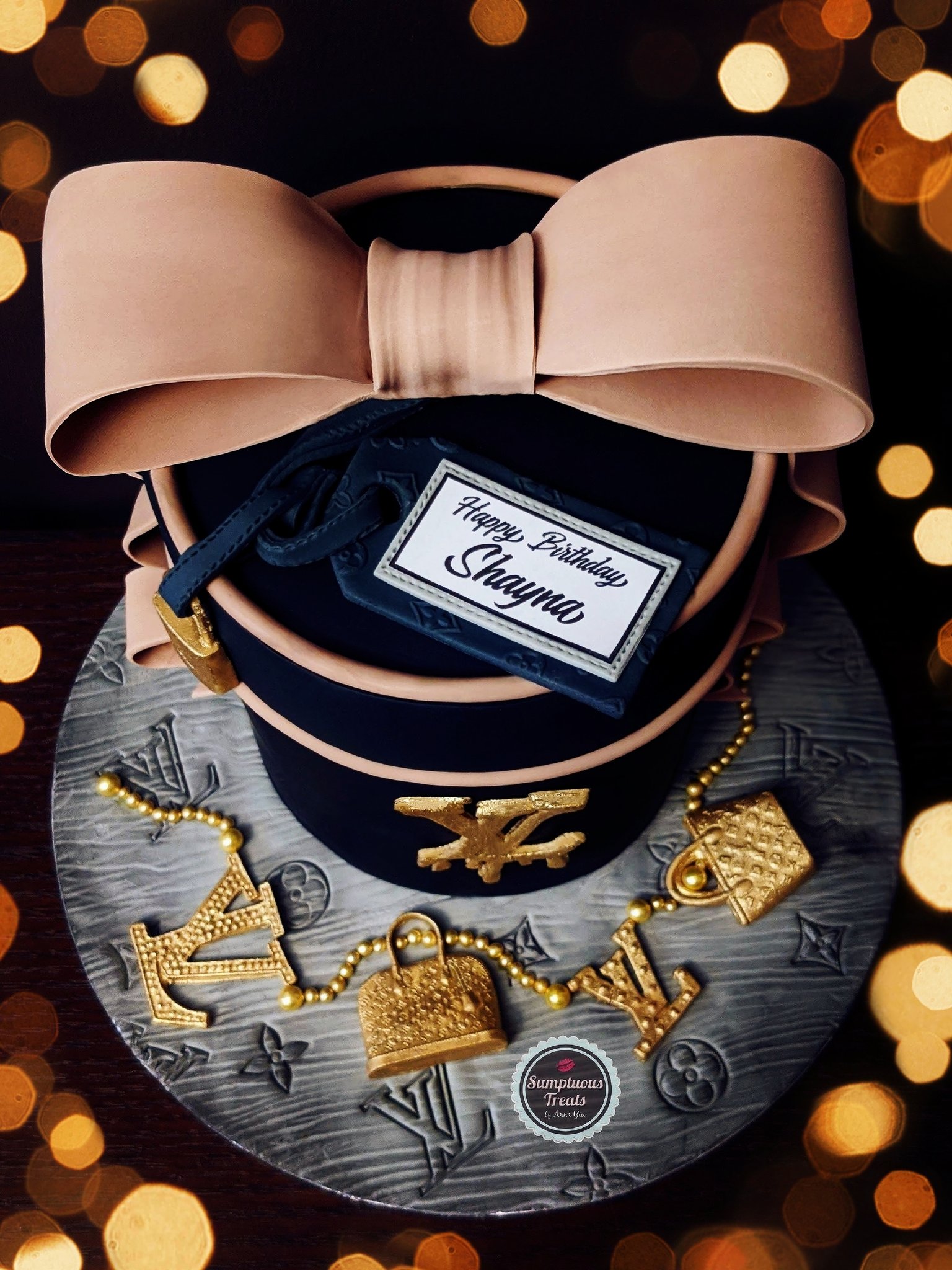 Sumptuous Treats on X: LV Theme Inspired Black & Gold Gift