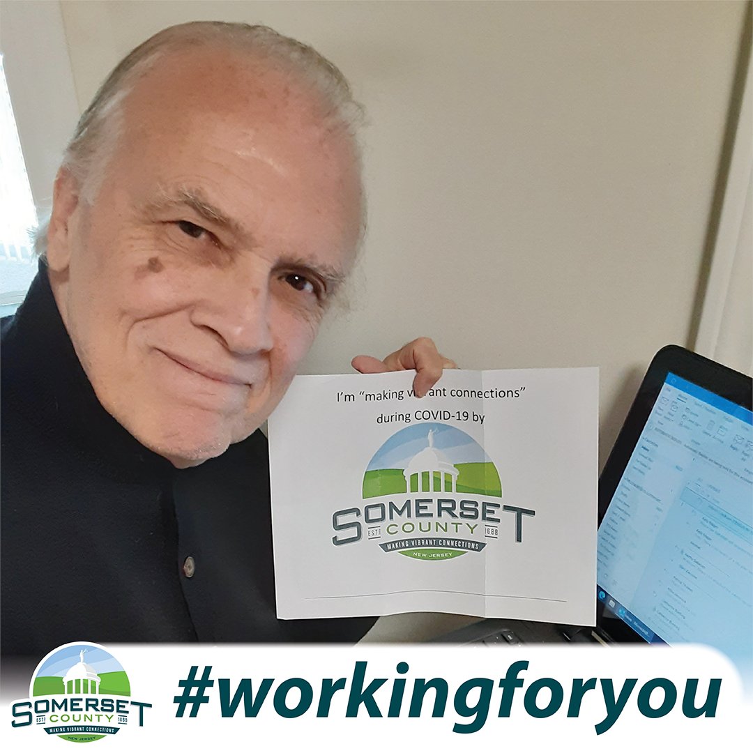 SomersetCntyNJ's tweet photo. Our Planning Division employees are finding many creative ways to work effectively from home! Staff are still focused on economic development, sustainability, land development review and preservation. Thanks for all your hard work, guys! #workingforyou #myscnj https://t.co/bXUWOjBMje
