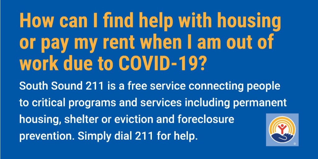 UWPC's tweet photo. Need help with housing? South Sound 211 is your free connection to critical programs and services. Get connected with trained specialists who will assist and match you with the right services. Simply dial 211. For more information visit https://t.co/uiRNGOQcaR. 
#SouthSound211 https://t.co/Zvbpvfm8nR